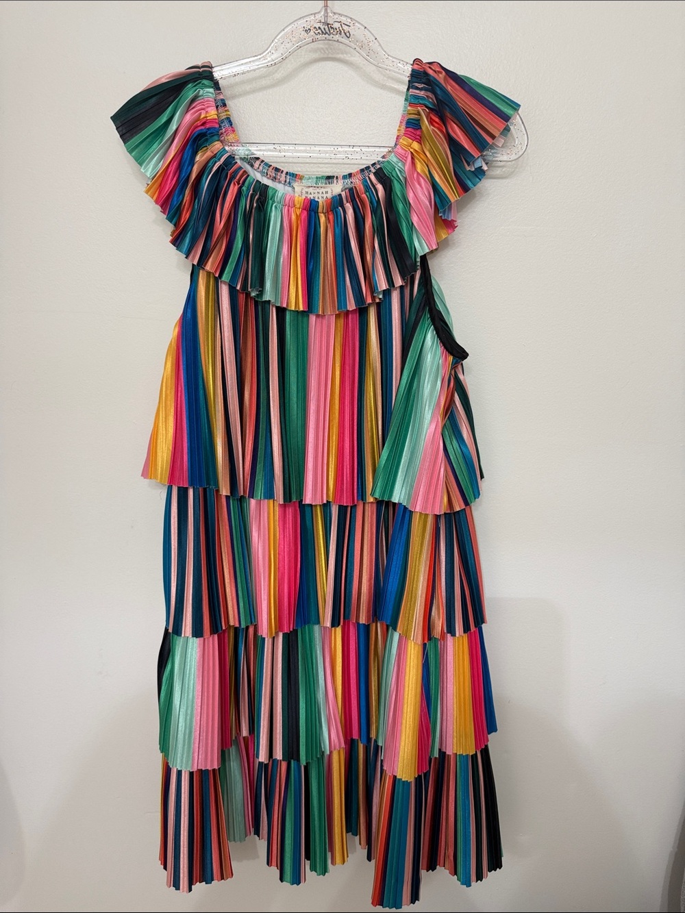 Hannah Banana Bright Multicolor Striped Elastic Waist Skirt